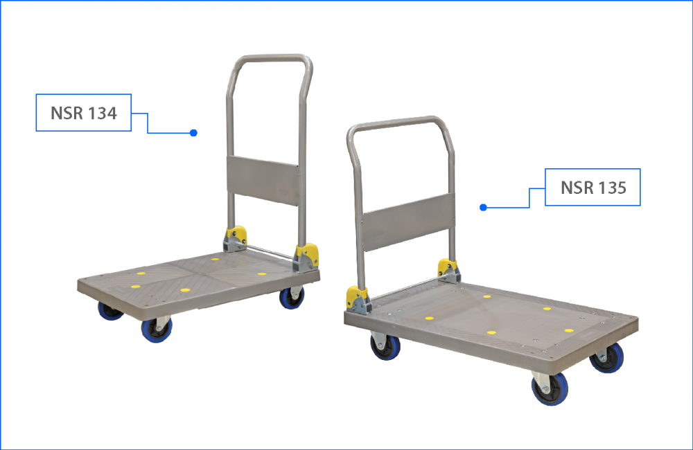 KOMADA Foldable Handle PVC Platform Trolley